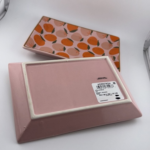 NWT Nordstrom sorbet oranges fruit / jewelry tray / catch all SET OF 2 - Picture 5 of 7